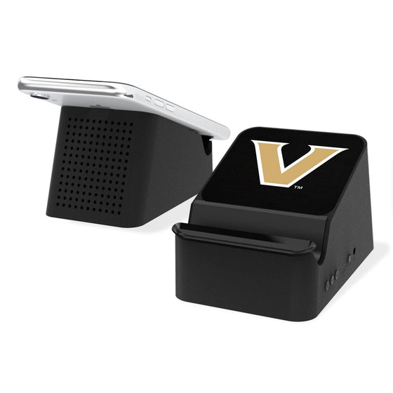 Vanderbilt Commodores Solid Wireless Charging Station and Bluetooth Speaker-0