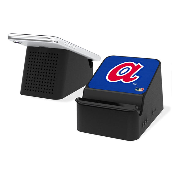 Atlanta Braves 1972-1980 - Cooperstown Collection Solid Wireless Charging Station and Bluetooth Speaker - 757 Sports Collectibles