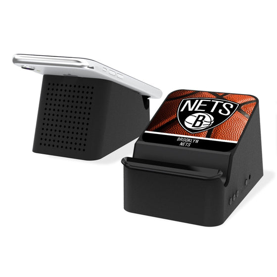 Brooklyn Nets Basketball Wireless Charging Station and Bluetooth Speaker-0