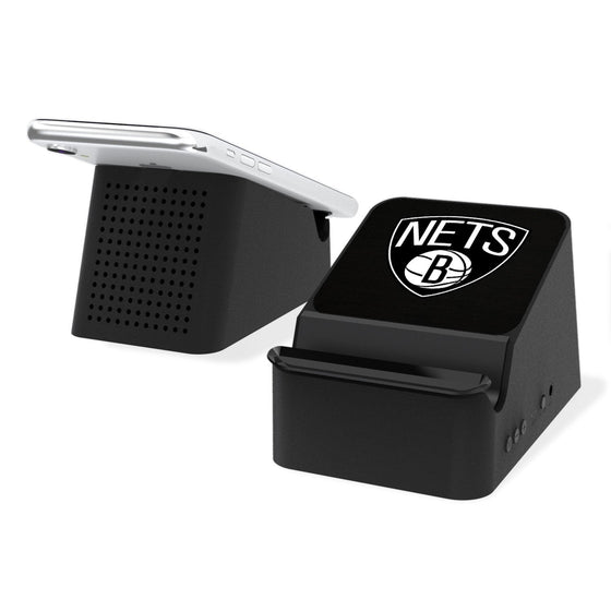 Brooklyn Nets Solid Wireless Charging Station and Bluetooth Speaker-0