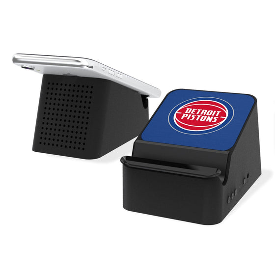Detroit Pistons Solid Wireless Charging Station and Bluetooth Speaker-0