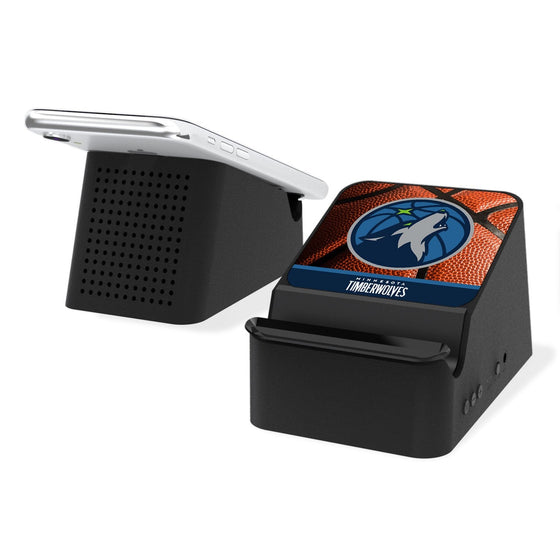 Minnesota Timberwolves Basketball Wireless Charging Station and Bluetooth Speaker-0