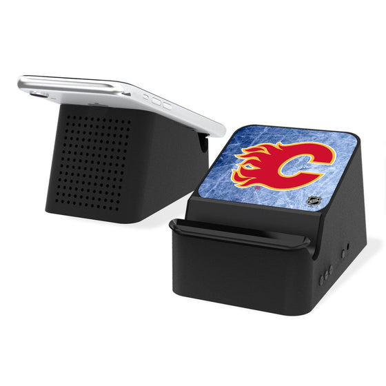 Calgary Flames Ice Wireless Charging Station and Bluetooth Speaker-0