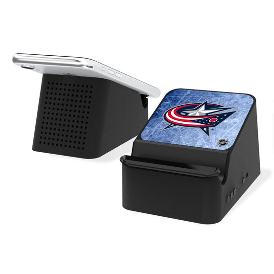 Columbus Blue Jackets Ice Wireless Charging Station and Bluetooth Speaker-0
