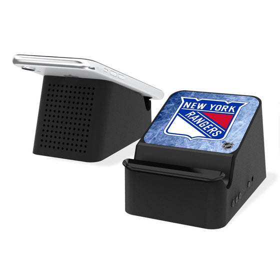 New York Rangers Ice Wireless Charging Station and Bluetooth Speaker-0