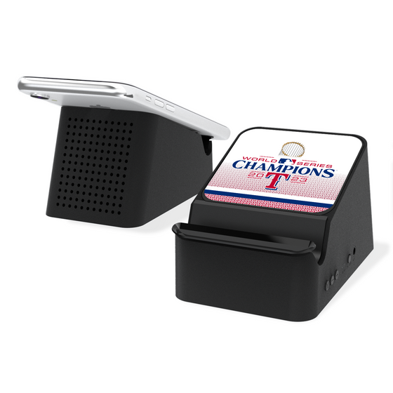 Texas Rangers 2023 MLB World Series Wireless Charging Station and Bluetooth Speaker-0