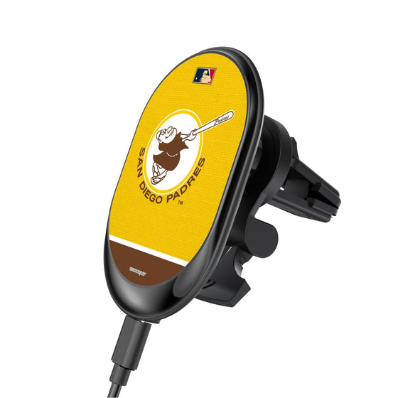 San Diego Padres 1969-1984 - Cooperstown Collection Solid Wordmark Wireless Car Charger - 757 Sports Collectibles