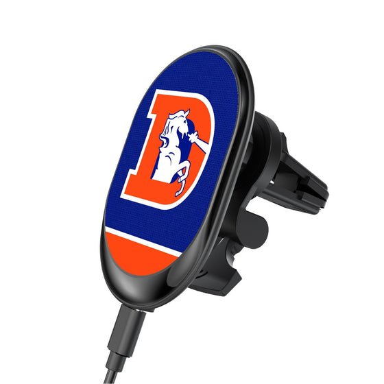 Denver Broncos 1993-1996 Historic Collection Solid Wordmark Wireless Car Charger - 757 Sports Collectibles