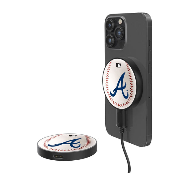 Atlanta Braves Baseball 10-Watt Wireless Magnetic Charger - 757 Sports Collectibles