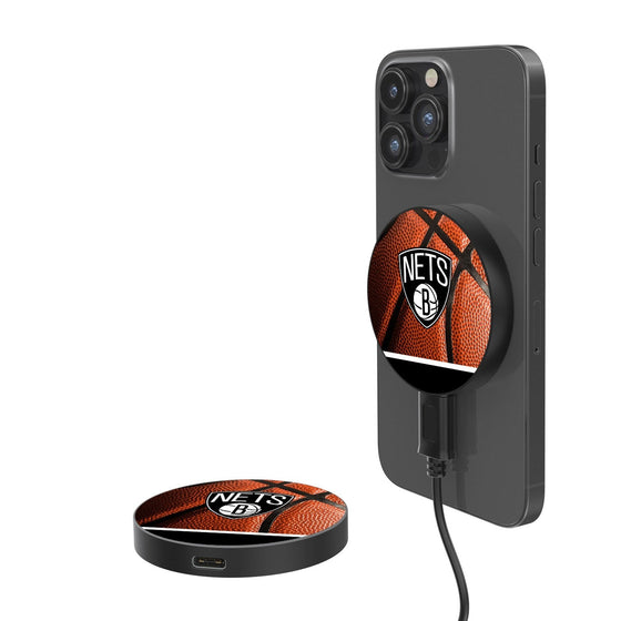 Brooklyn Nets Basketball 15-Watt Wireless Magnetic Charger-0