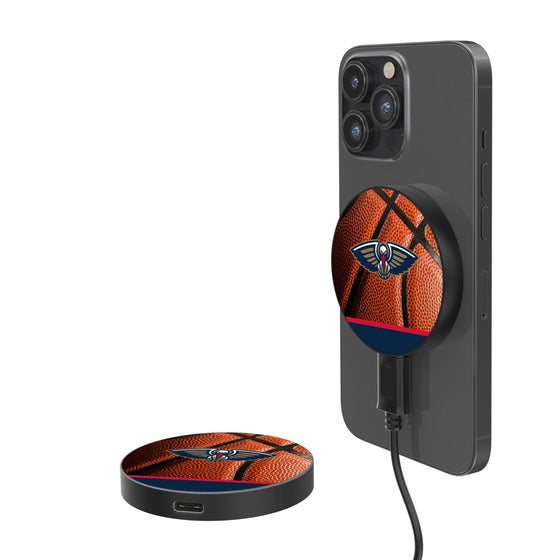 New Orleans Pelicans Basketball 15-Watt Wireless Magnetic Charger-0
