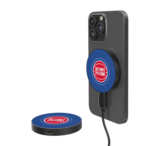 Detroit Pistons Solid 15-Watt Wireless Magnetic Charger-0