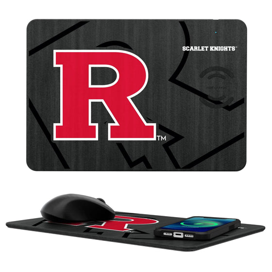 Rutgers Scarlet Knights Tilt 15-Watt Wireless Charger and Mouse Pad-0
