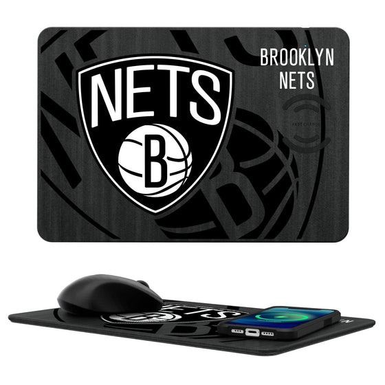 Brooklyn Nets Tilt 15-Watt Wireless Charger and Mouse Pad-0