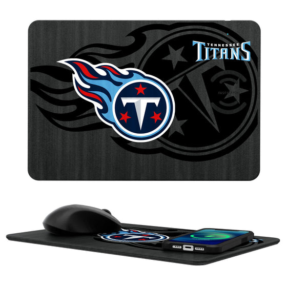 Tennessee Titans Tilt 15-Watt Wireless Charger and Mouse Pad - 757 Sports Collectibles