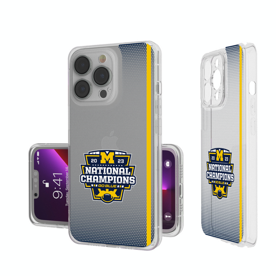 Michigan Wolverines 2023 College Football Playoff National Champion Clear Phone Case-0