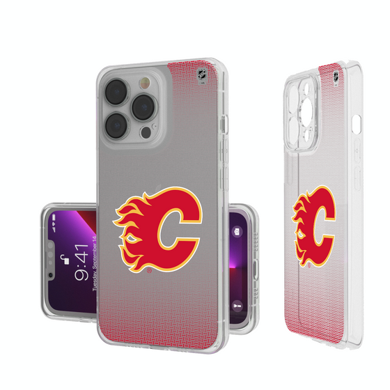 Calgary Flames Linen Clear Phone Case-0