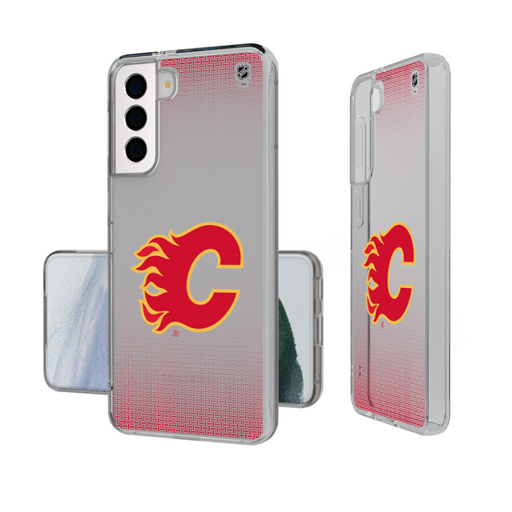 Calgary Flames Linen Clear Phone Case-1