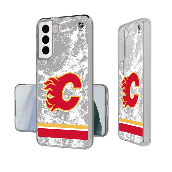 Calgary Flames Ice Stripe Clear Case-1
