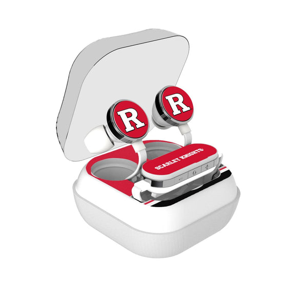 Rutgers Scarlet Knights Stripe Wireless Earbuds-0