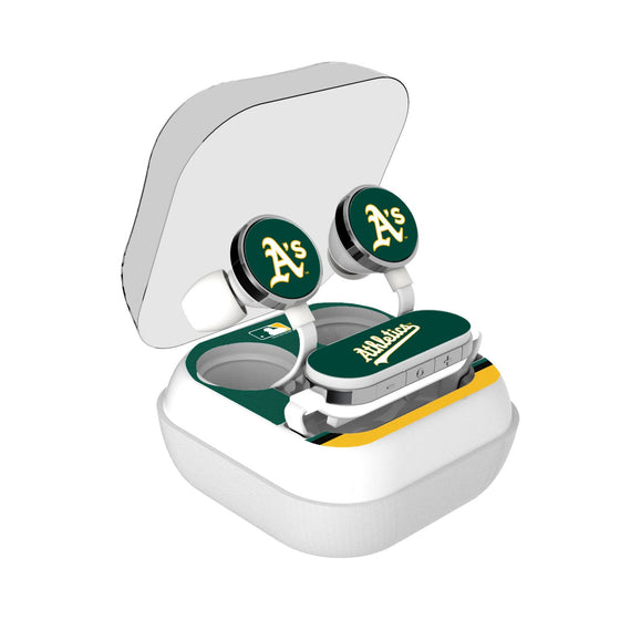 Oakland Athletics Stripe Wireless Earbuds - 757 Sports Collectibles