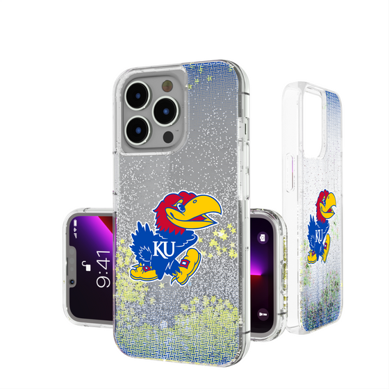 Kansas Jayhawks Linen Glitter Phone Case-0