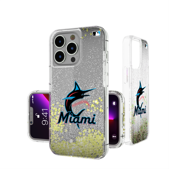 Miami Marlins Linen Glitter Phone Case-0