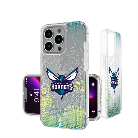 Charlotte Hornets Linen Glitter Phone Case-0