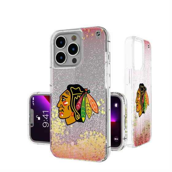 Chicago Blackhawks Linen Glitter Phone Case-0