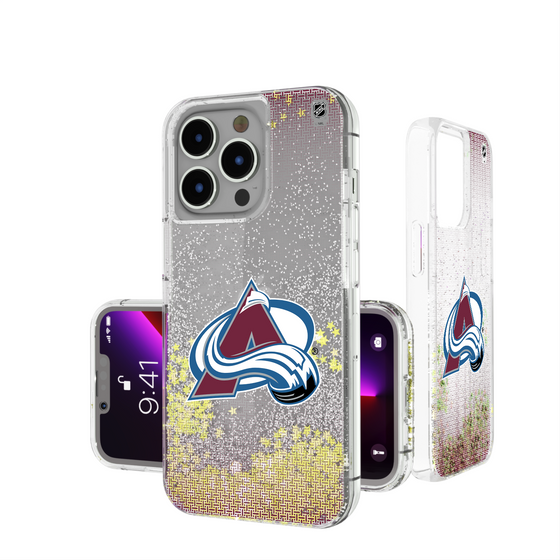 Colorado Avalanche Linen Glitter Phone Case-0