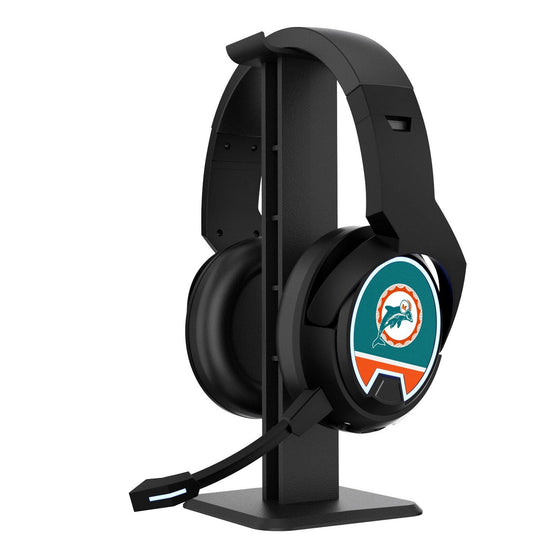 Miami Dolphins 1966-1973 Historic Collection Stripe Gaming Headphones - 757 Sports Collectibles