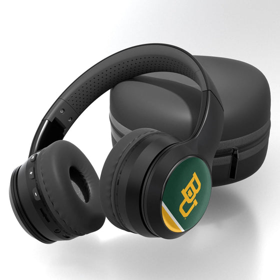 Baylor Bears Stripe Wireless Over-Ear BT Headphones With Case-0