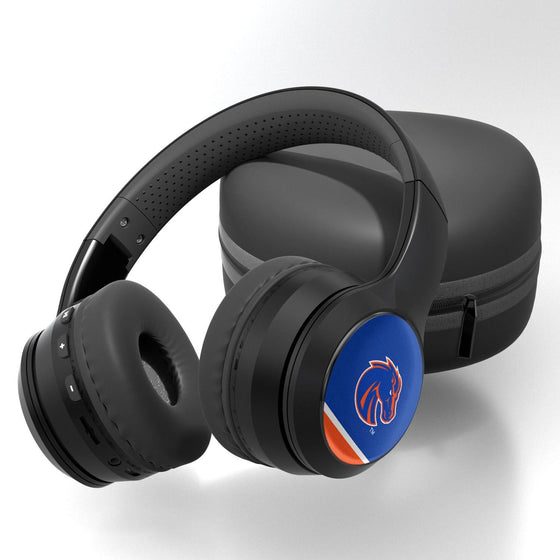 Boise State Broncos Stripe Wireless Over-Ear BT Headphones With Case-0