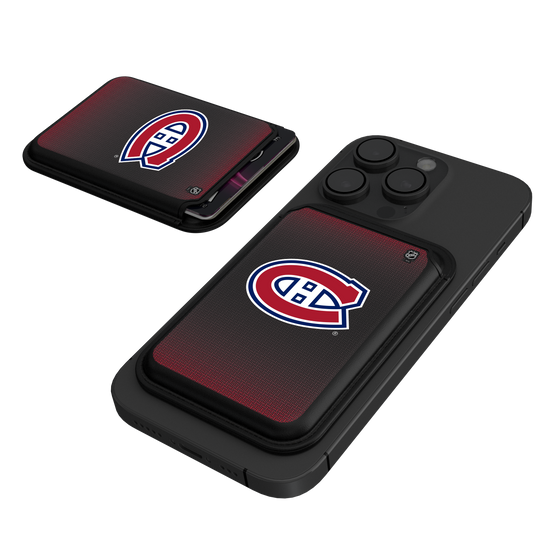 Montreal Canadiens Linen Black Magnetic Credit Card Wallet-0