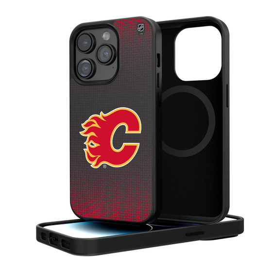 Calgary Flames Linen Magnetic Phone Case-0