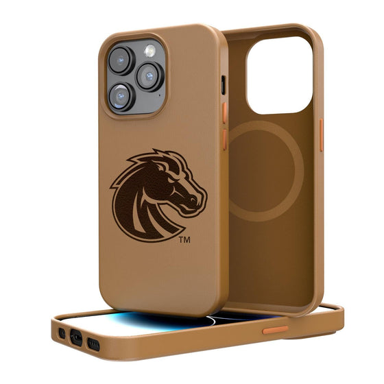 Boise State Broncos Woodburned Brown Magnetic Case-0