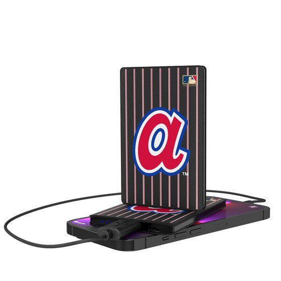 Atlanta Braves 1972-1980 - Cooperstown Collection Pinstripe 2500mAh Credit Card Powerbank - 757 Sports Collectibles
