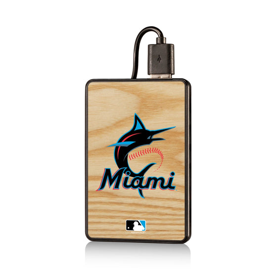 Miami Marlins Marlins Wood Bat 2200mAh Credit Card Powerbank - 757 Sports Collectibles