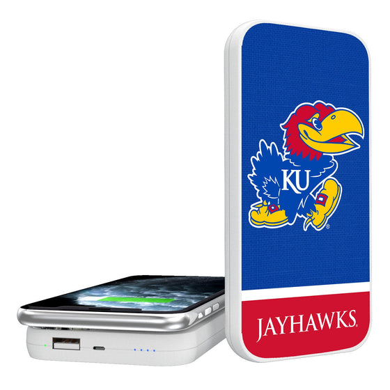 Kansas Jayhawks Solid Wordmark 5000mAh Portable Wireless Charger-0