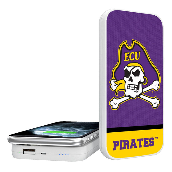 East Carolina Pirates Solid Wordmark 5000mAh Portable Wireless Charger-0