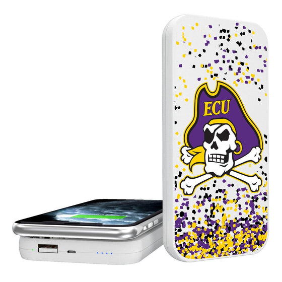 East Carolina Pirates Confetti 5000mAh Portable Wireless Charger-0