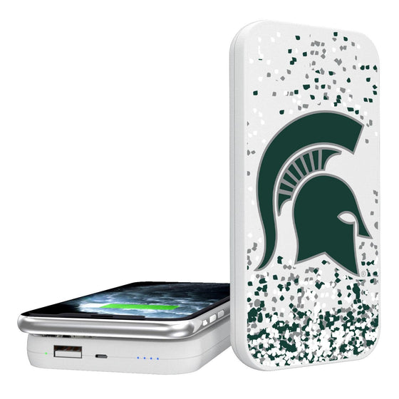 Michigan State Spartans Confetti 5000mAh Portable Wireless Charger-0