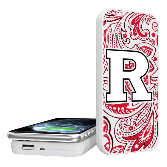 Rutgers Scarlet Knights Paisley 5000mAh Portable Wireless Charger-0