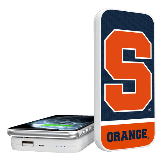 Syracuse Orange Solid Wordmark 5000mAh Portable Wireless Charger-0
