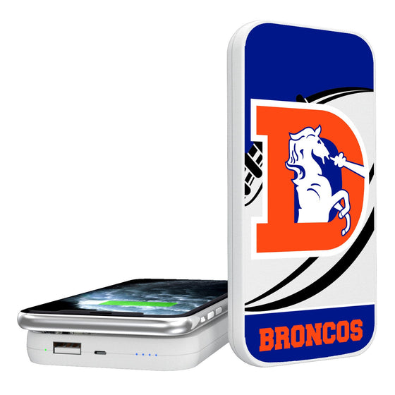 Denver Broncos 1993-1996 Historic Collection Passtime 5000mAh Portable Wireless Charger - 757 Sports Collectibles
