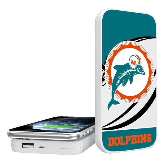 Miami Dolphins 1966-1973 Historic Collection Passtime 5000mAh Portable Wireless Charger - 757 Sports Collectibles