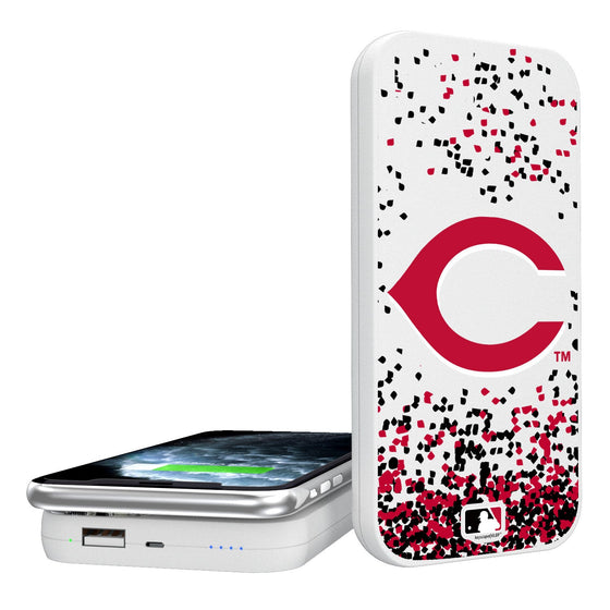 Cincinnati Reds Confetti 5000mAh Portable Wireless Charger - 757 Sports Collectibles
