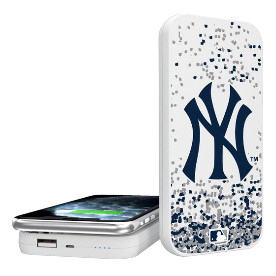New York Yankees Confetti 5000mAh Portable Wireless Charger - 757 Sports Collectibles
