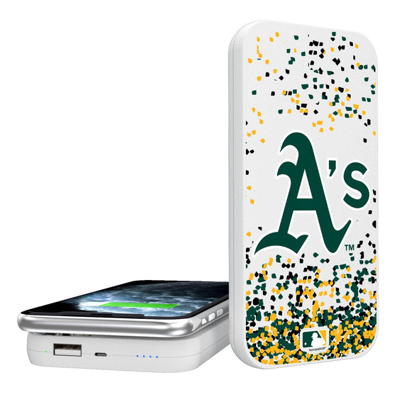 Oakland Athletics Confetti 5000mAh Portable Wireless Charger - 757 Sports Collectibles