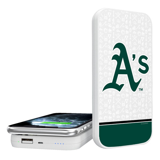 Oakland Athletics Memories 5000mAh Portable Wireless Charger - 757 Sports Collectibles